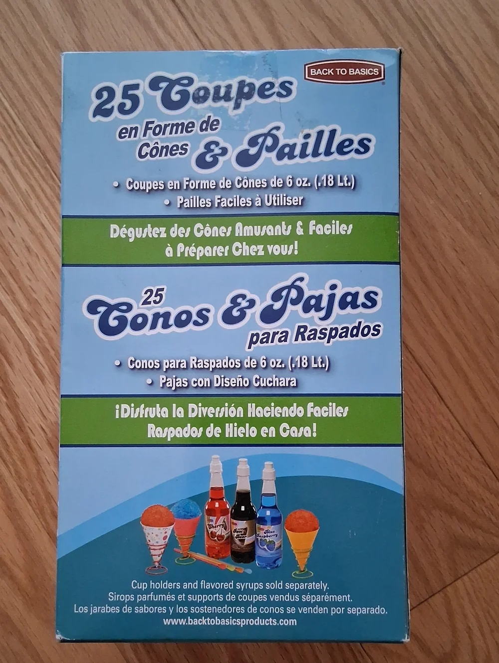 NEW, Multicolor Snow Cone Cups & Straws, 25 Pack, 6-oz. cups
